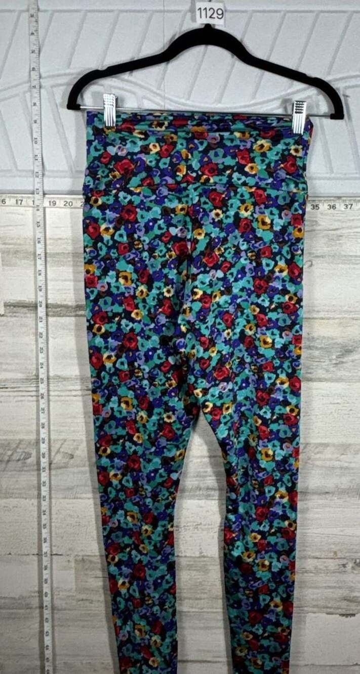 American Apparel Leggings Size L Multi Floral Print High Waist Stretch